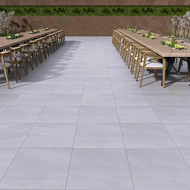 Non-Slip Stone-Look Matte Porcelain Swimming Pool Tile 24x24/600x600mm