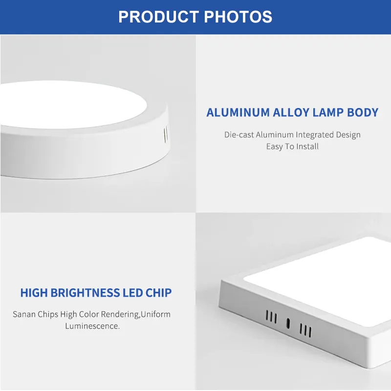 Surface-Mounted Aluminum LED Panel Light 60x60 6-24W