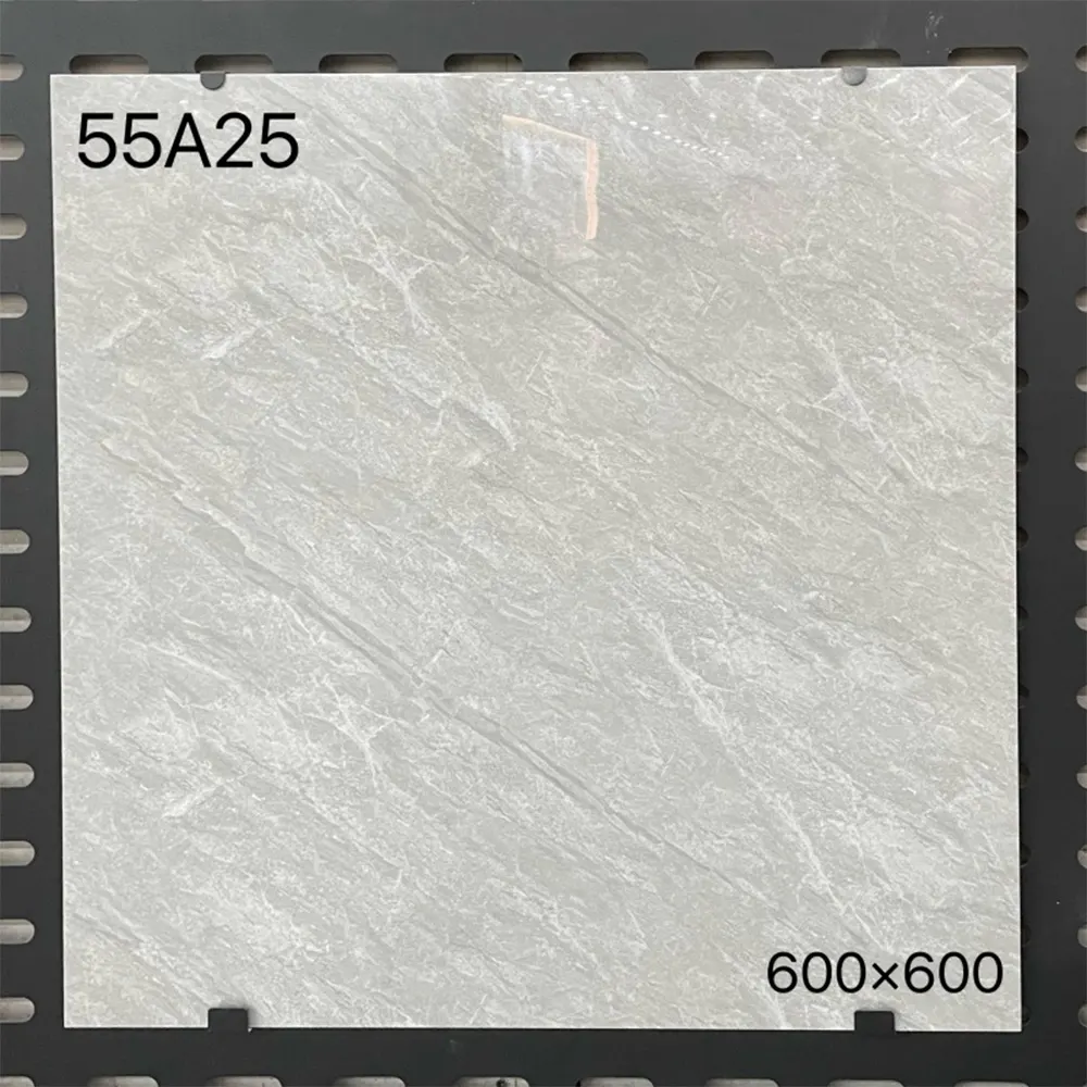 Marble-Look Gray Polished Porcelain Wall And Floor Tile 600x600mm