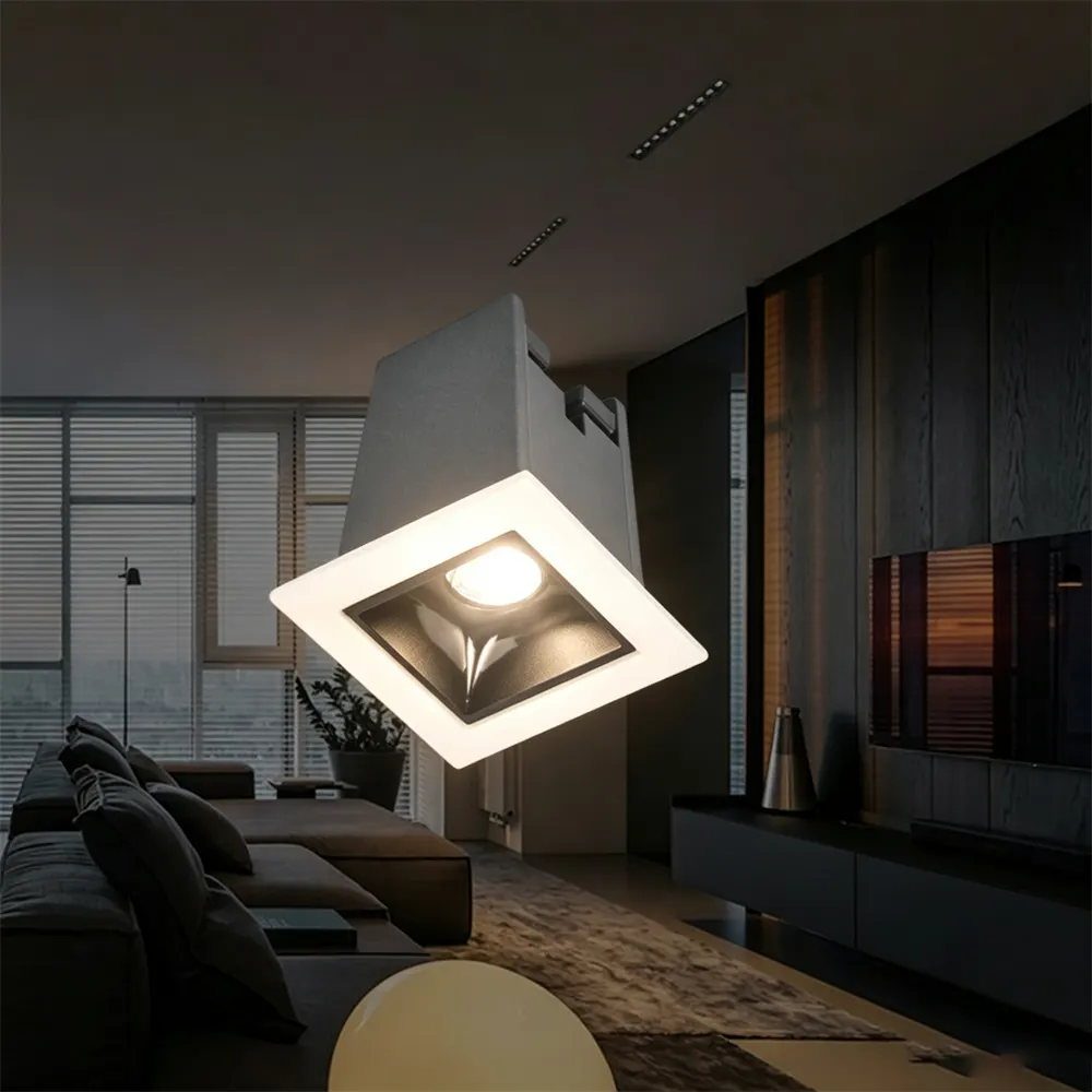 Recessed Square Aluminum LED Grille Spotlight Black/White