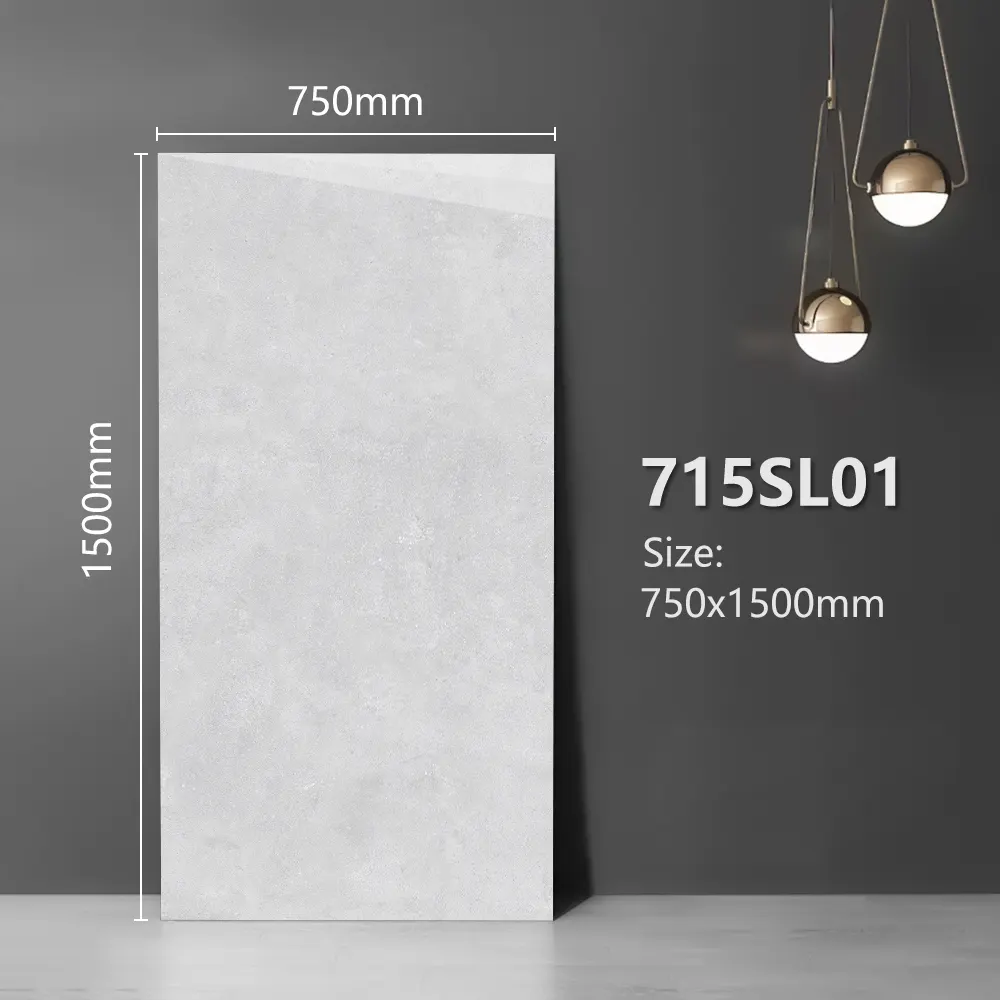 Non-Slip Marble-Look Polished Porcelain Floor Tile 750x1500mm