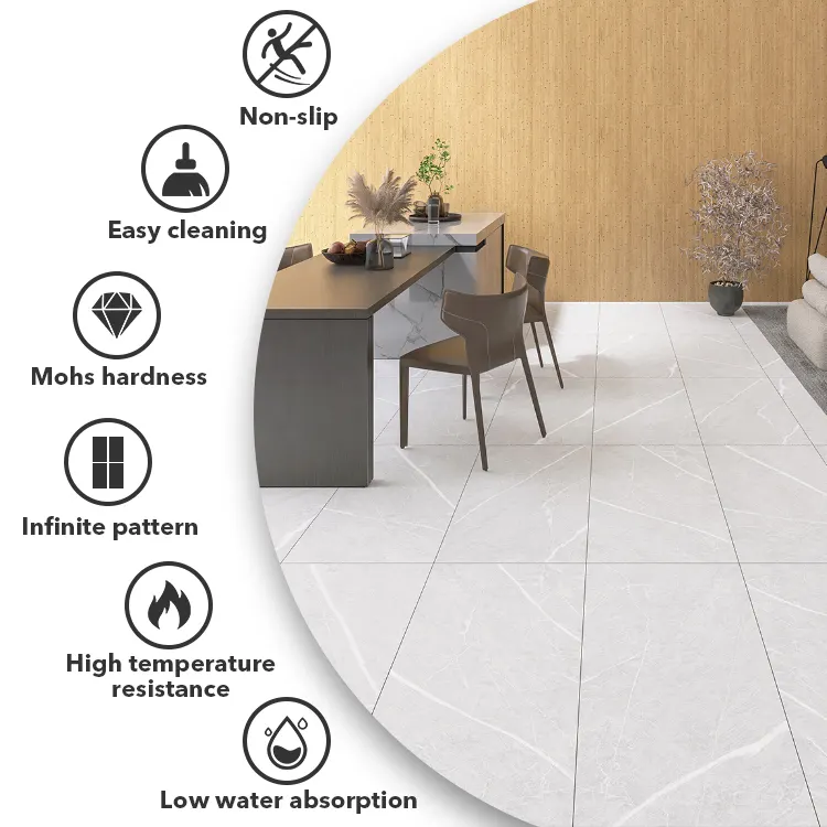 Non-Slip Stone-Look Ceramic Floor Tile 600x1200mm