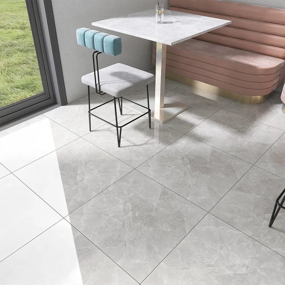 Stone-Look Dark Gray Polished Porcelain Outdoor Tile 600x600mm