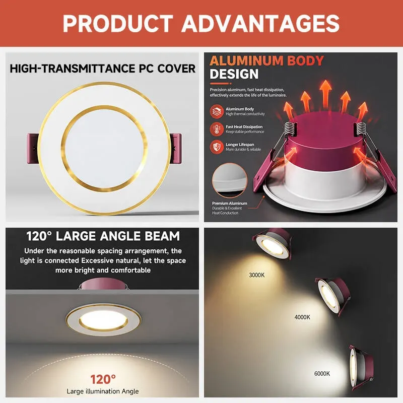 Recessed Aluminum LED Downlight 5W For Indoor Lighting