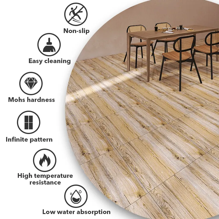 Wood-Look Porcelain Floor Tile 600x600mm