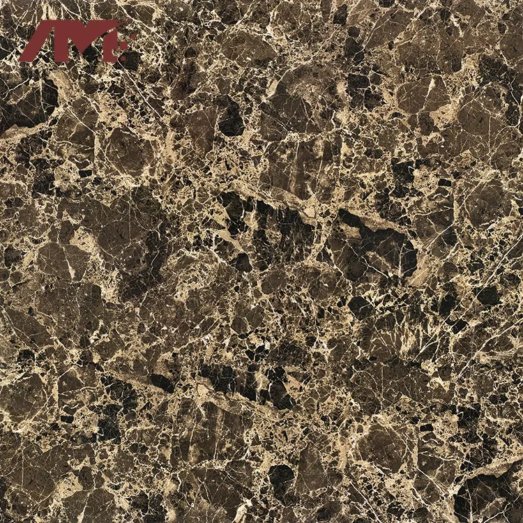 Marble-Look Black Polished Porcelain Floor Tile 800x800mm