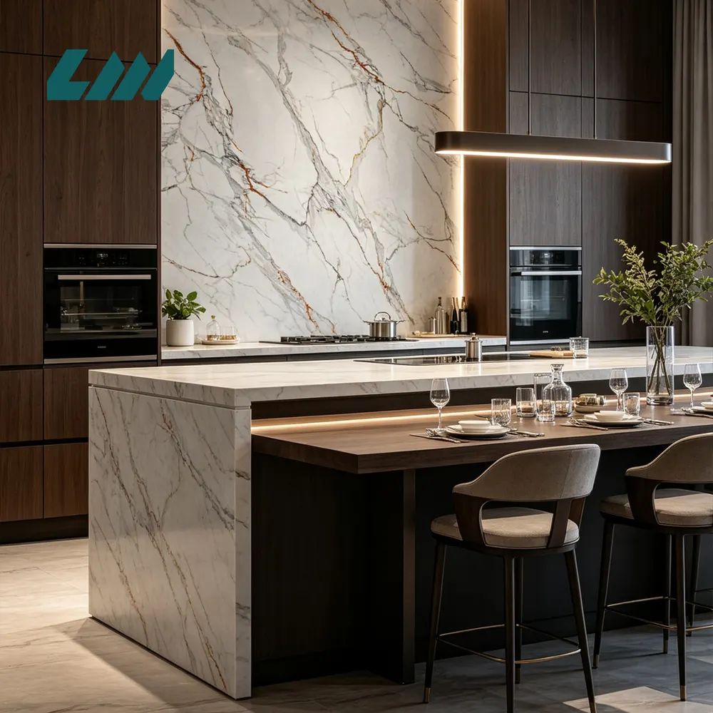 Calacatta Engineered Quartz Slab 3200x1600mm