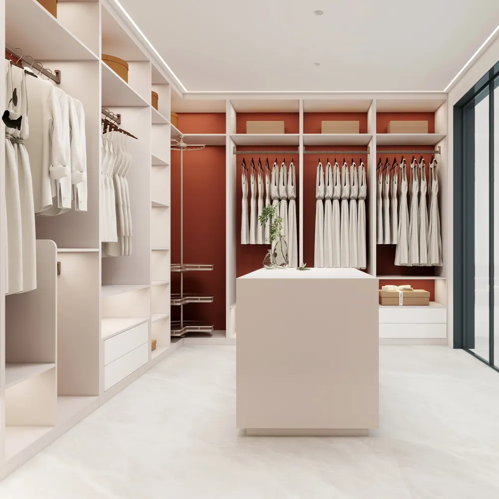 Modern Melamine Bedroom Wardrobe For Clothing Storage