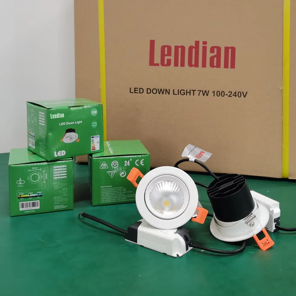 Adjustable Dimmable Recessed COB LED Downlight 5/15W 4in