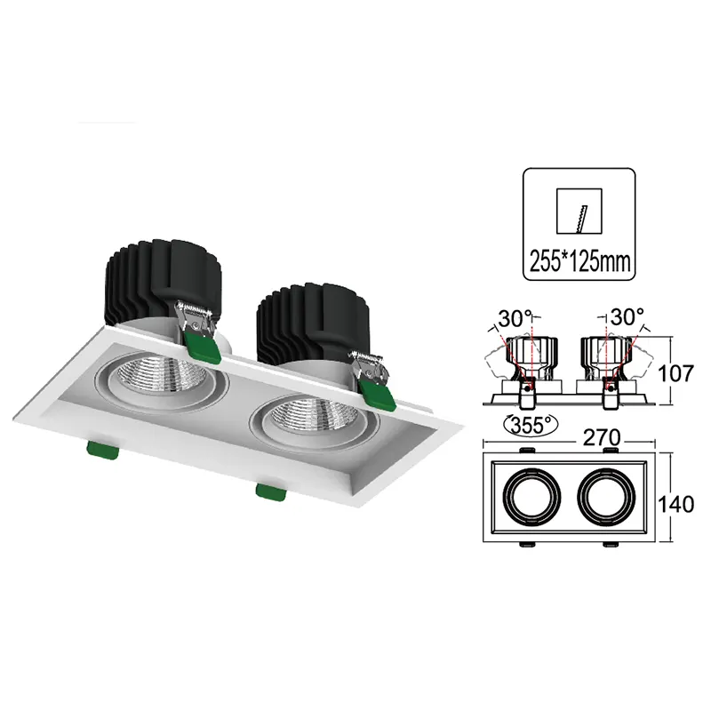 Adjustable Recessed Aluminum LED Downlight 24-32W