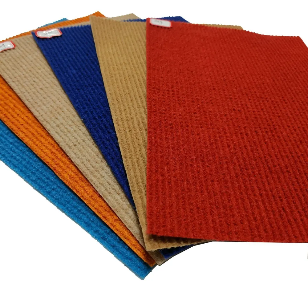 Ribbed Red Polyester Exhibition And Event Carpet
