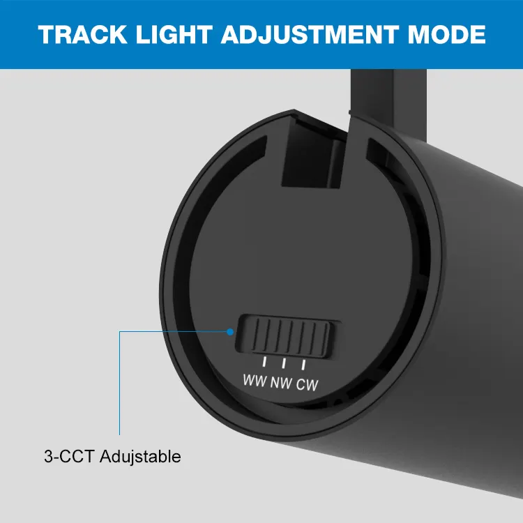 Adjustable Aluminum LED Track Spotlight Black/White 15-30W