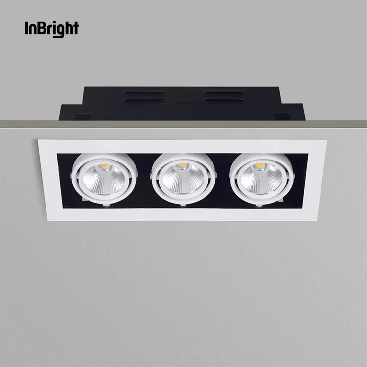 Anti-Glare Recessed Aluminum LED Grille Spotlight 10-30W 3CCT Selectable
