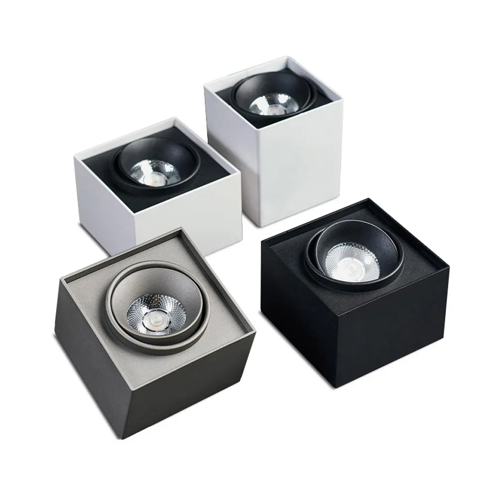 Adjustable Surface-Mounted Square LED Downlight 7-12W