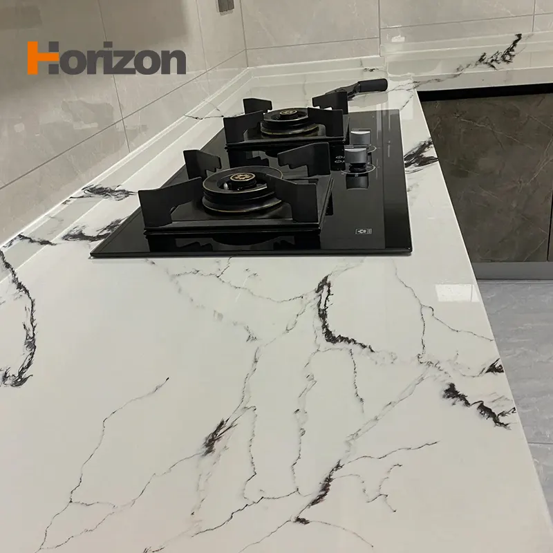 Calacatta White Polished Engineered Quartz Slab 3200x1600mm