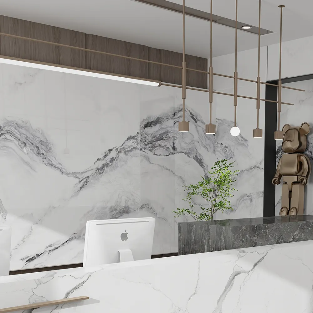 Marble-Look Polished Porcelain Floor Tile 600x1200mm