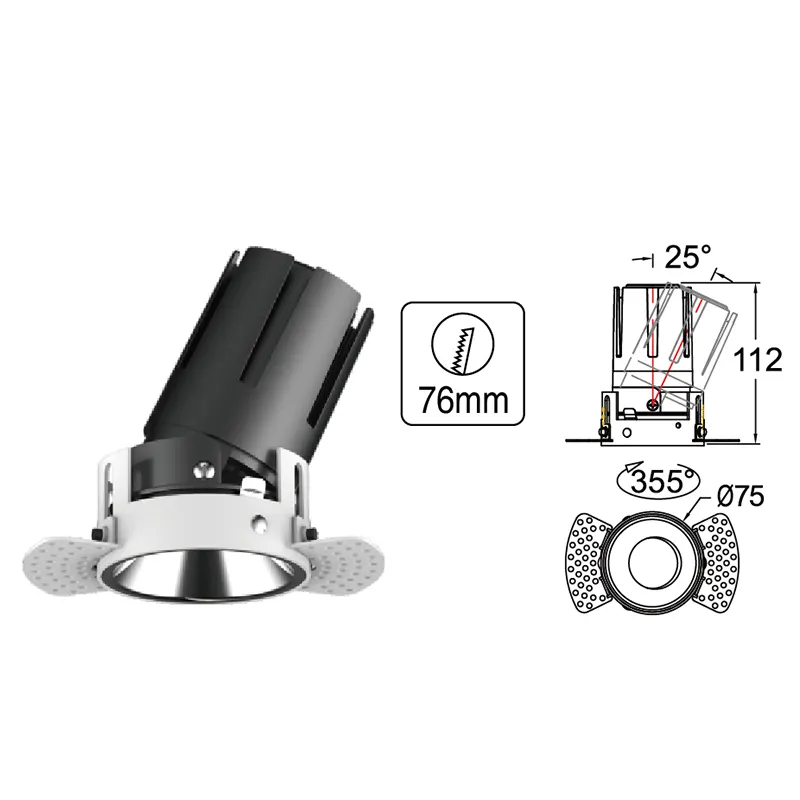 Anti-Glare Rotatable Recessed LED Downlight