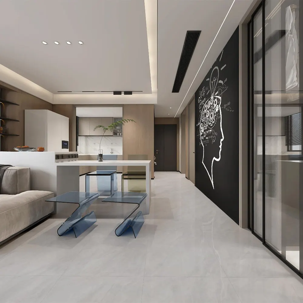 Marble-Look Glazed Porcelain Floor Tile 600x600mm