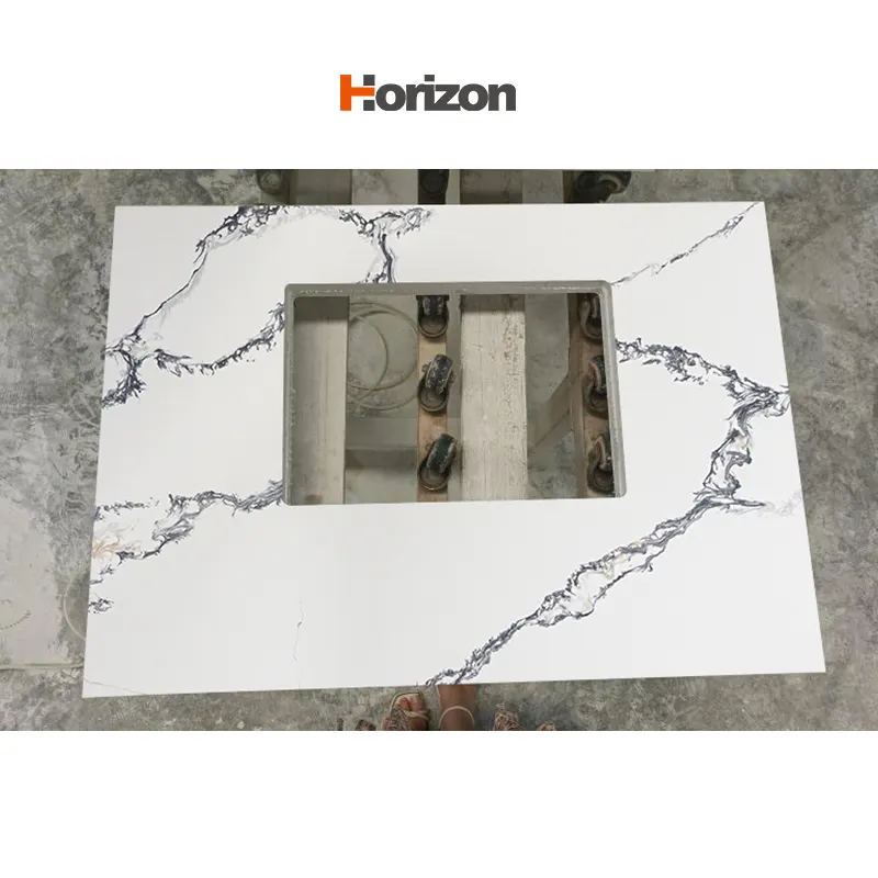 Calacatta White Polished Engineered Quartz Slab 3200x1600mm