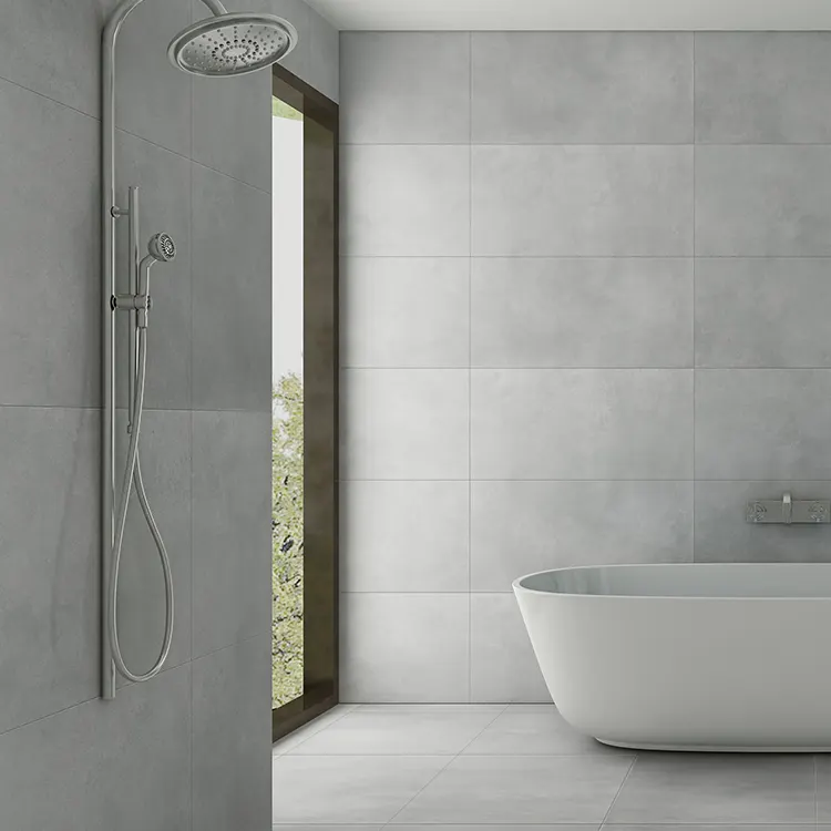 Non-Slip Stone-Look Gray Matte Porcelain Wall And Floor Tile 600x600mm