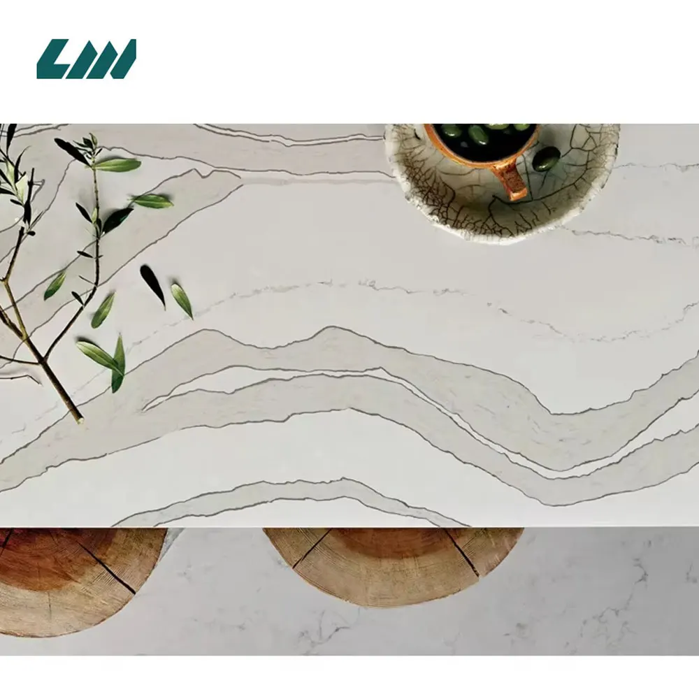 Jade-Look White Engineered Quartz Slab 3200x1600mm