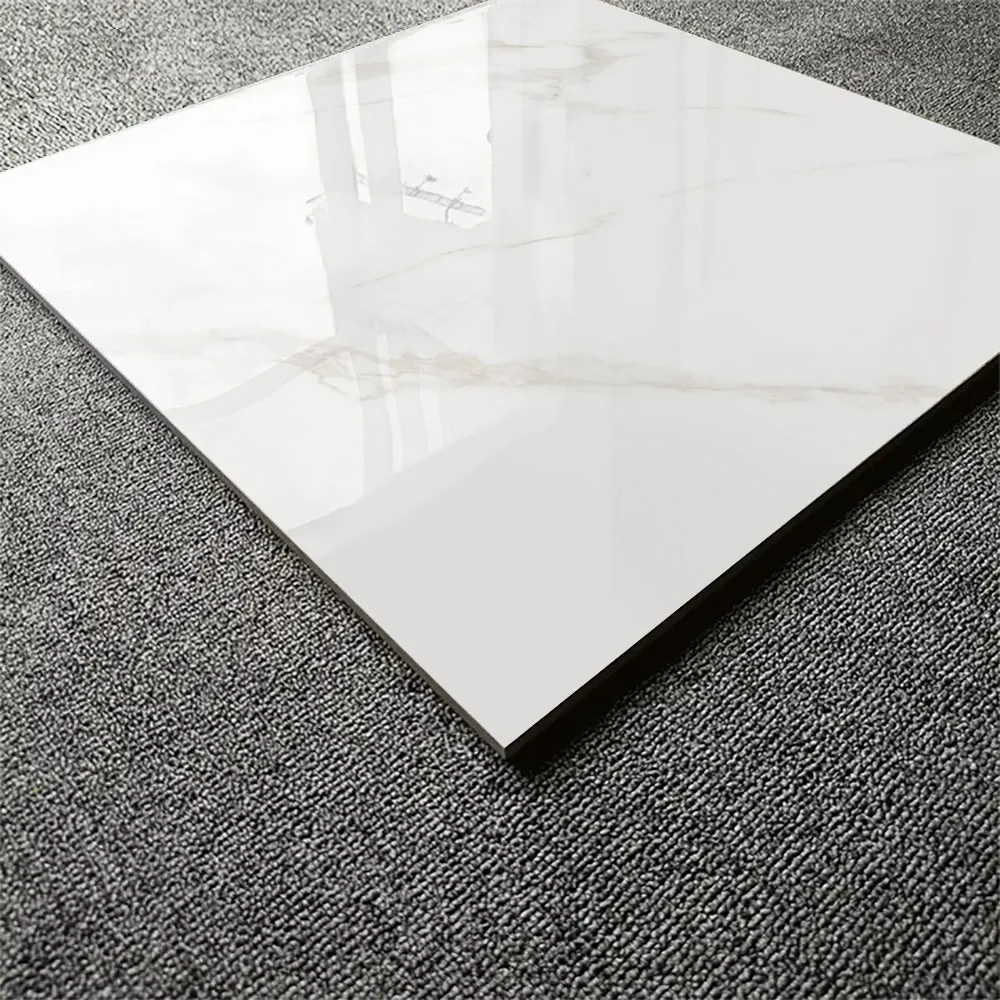 Glossy Stone-Look Porcelain Floor Tile 600x600mm