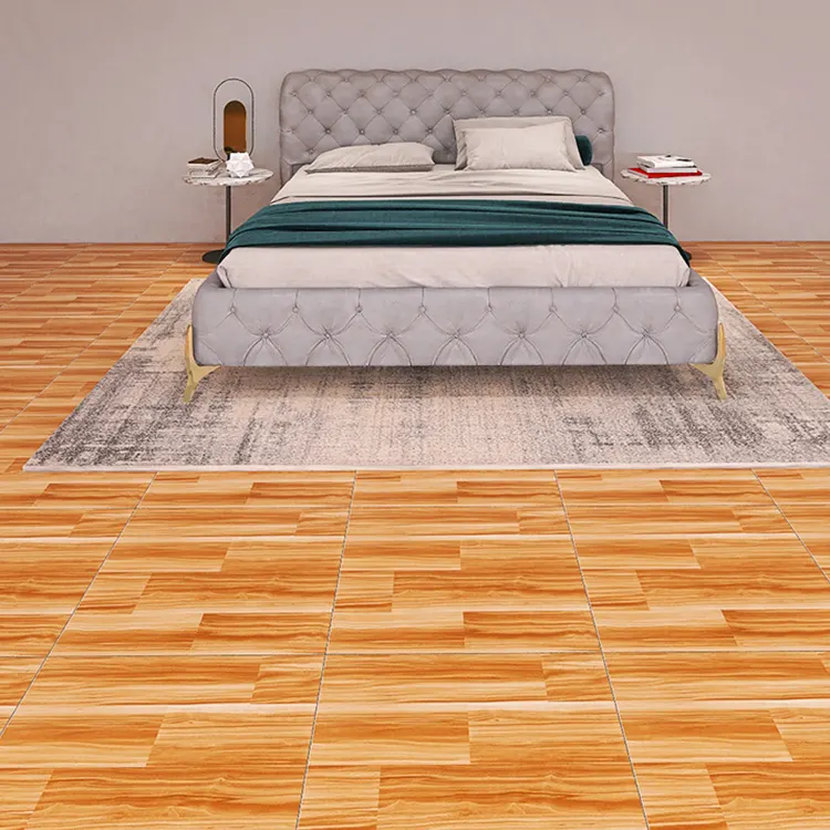 Wood-Look Glazed Porcelain Floor Tile 600x600mm