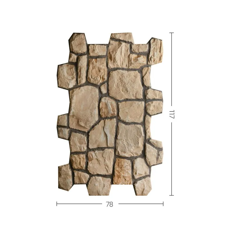 3D-Textured PU Stone-Look Wall Panel For Interior And Exterior Wall Cladding
