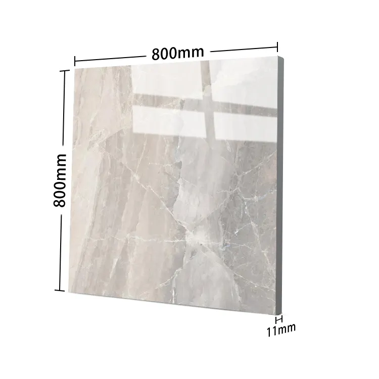 Marble-Look Gray Porcelain Floor Tile 800x800mm