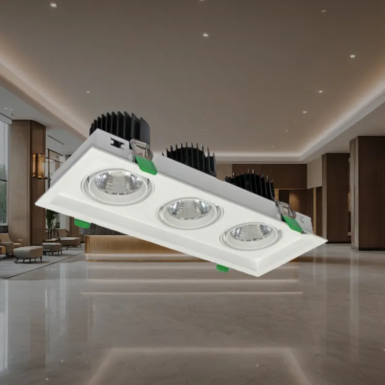 Adjustable Recessed Square LED Grille Spotlight