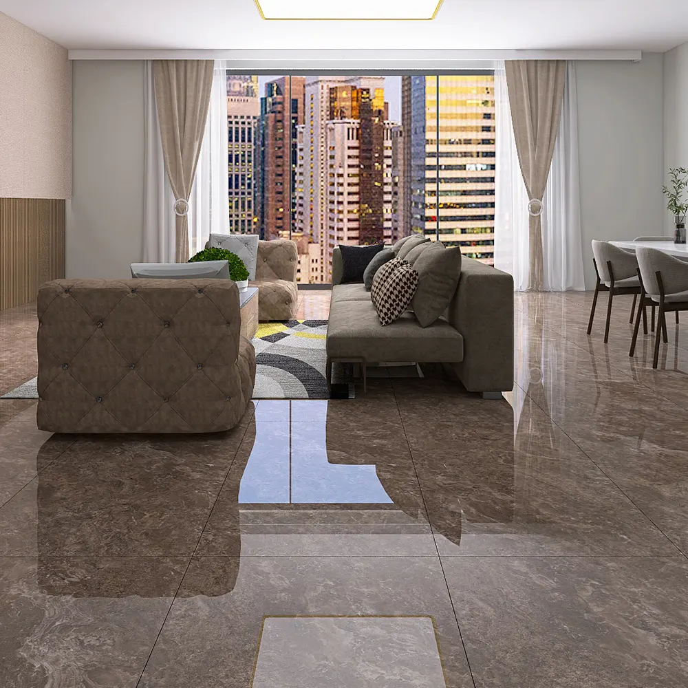 Stone-Look Polished Porcelain Floor Tile 750x1500mm