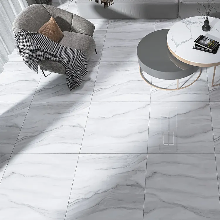 Marble-Look Polished Porcelain Floor Tile 60x60cm