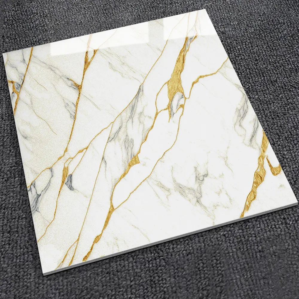 Stone-Look Gold Porcelain Floor Tile 600x600mm