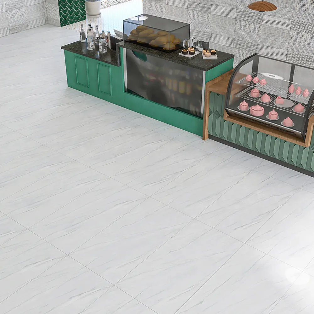 Marble-Look Polished Porcelain Floor Tile 750x1500mm