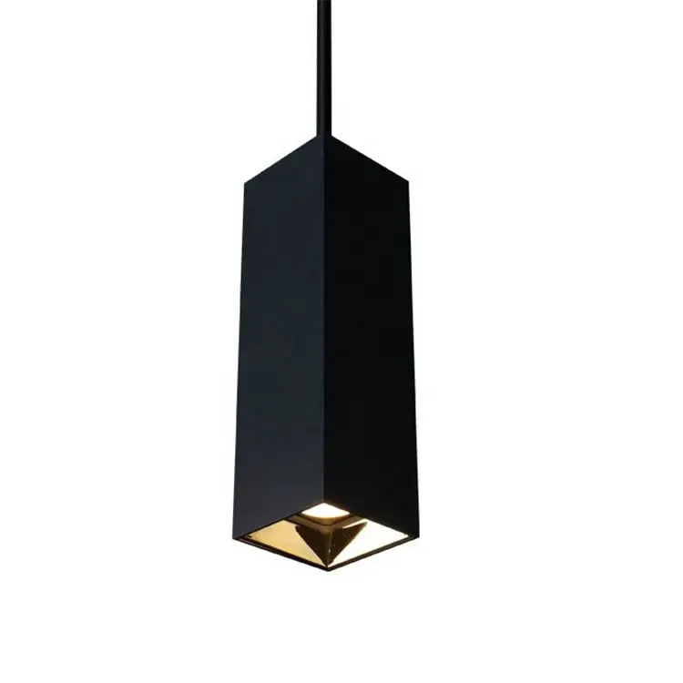 Aluminum LED Pendant Light 55x55x245mm Gray/Black 25W