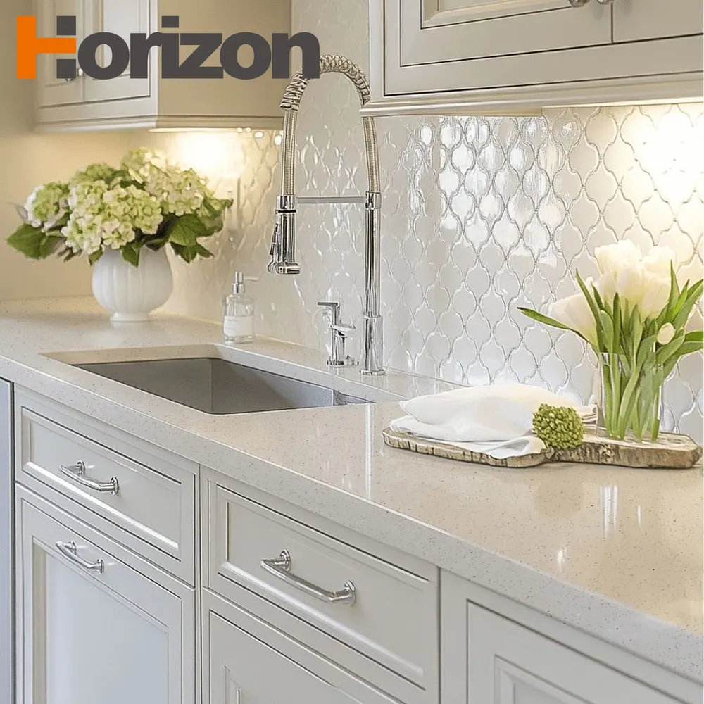 Beige Engineered Quartz Slab 3200x1600mm
