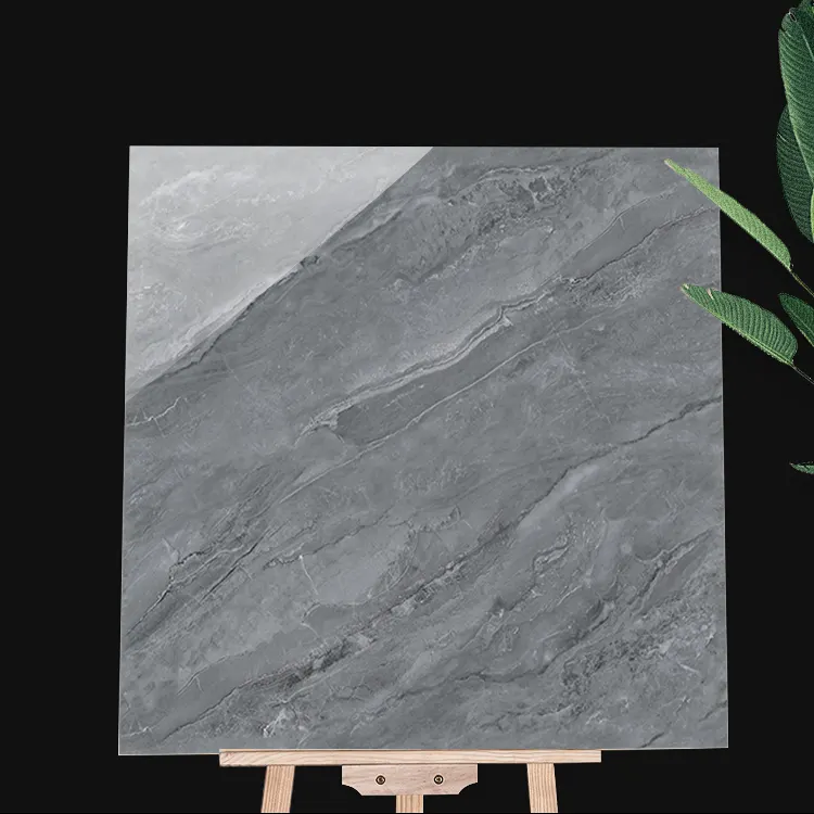 Non-Slip Stone-Look Glossy Porcelain Floor Tile 600x600mm