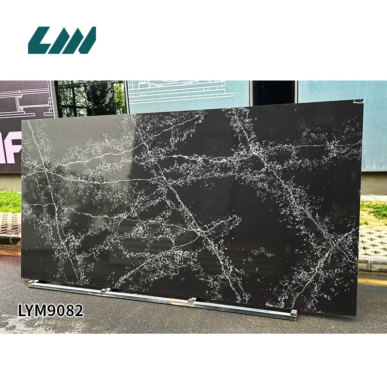 Black Engineered Quartz Slab 3200x1600mm