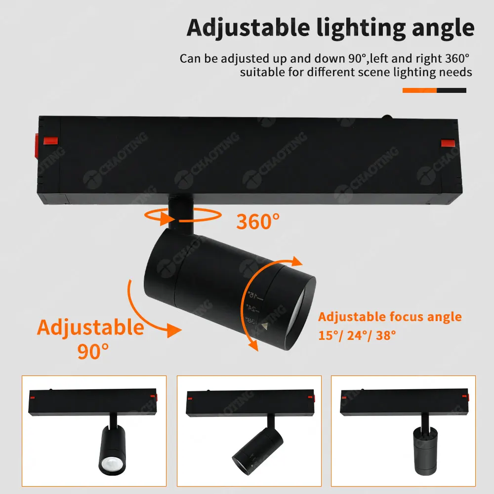 Dimmable Recessed Aluminum Magnetic LED Track Spotlight 7W