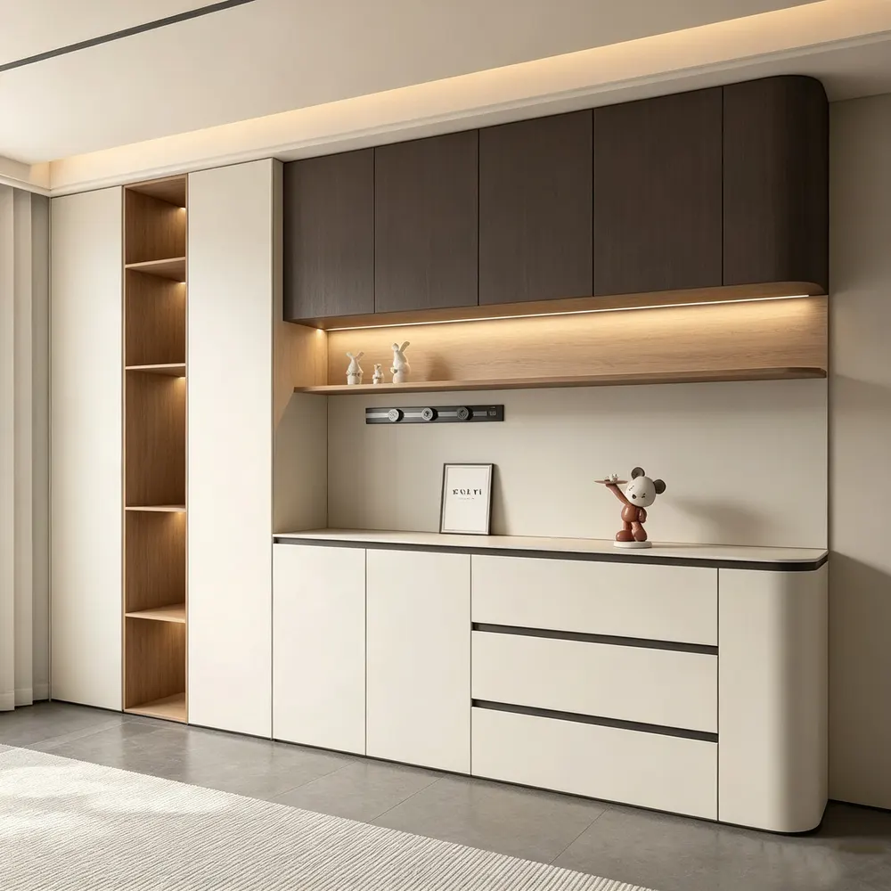Modern MDF Modular Kitchen Cabinet Set With Acrylic Doors
