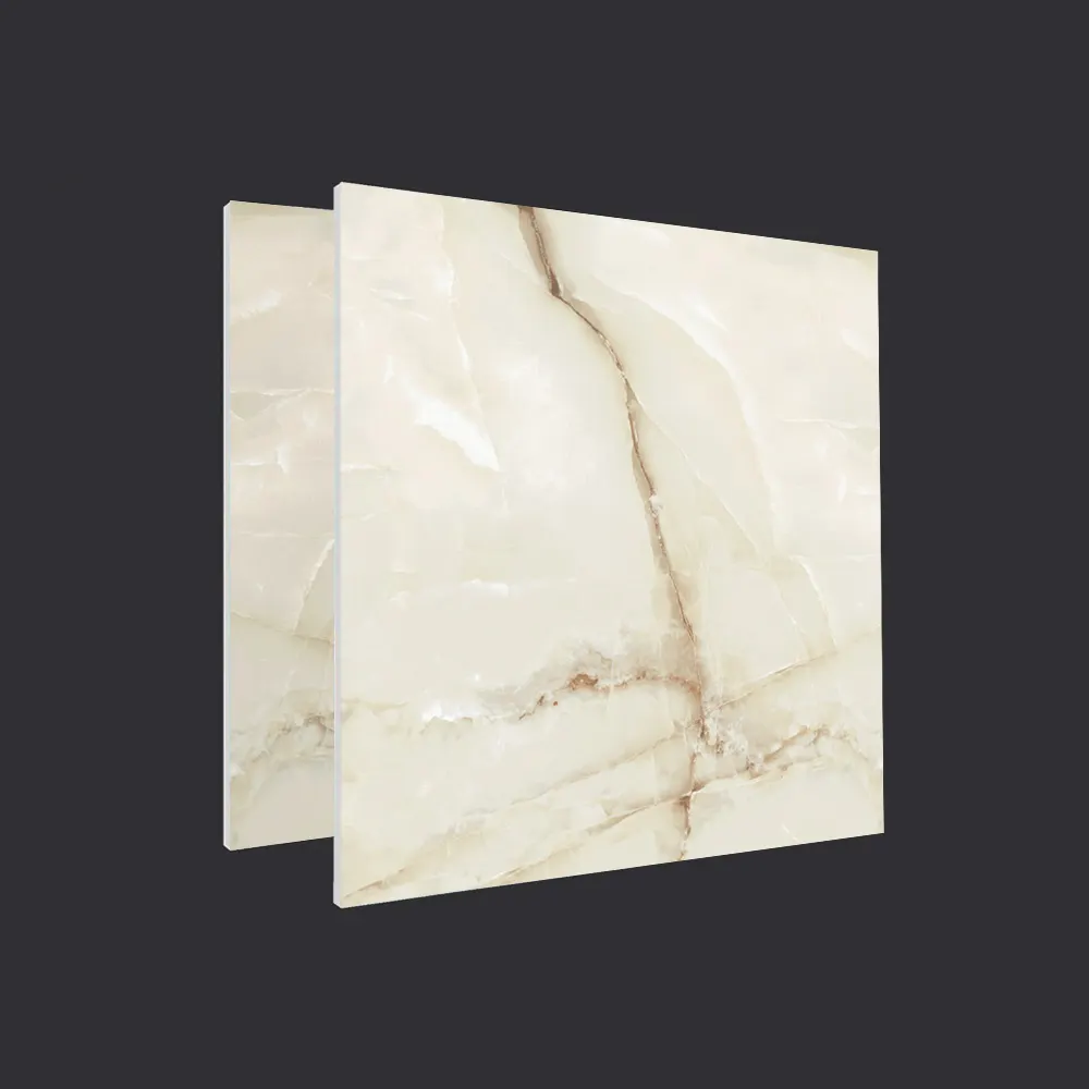 Non-Slip Stone-Look Glossy Porcelain Wall And Floor Tile 600x600mm