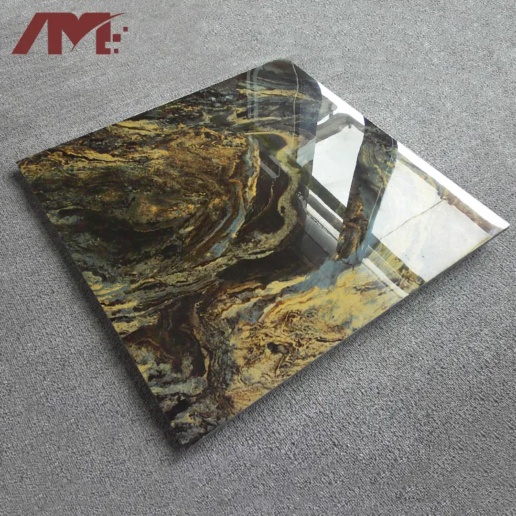 Marble-Look Glossy Porcelain Floor Tile 600x600mm