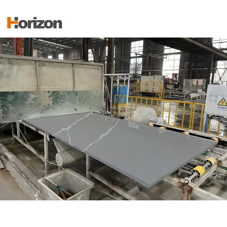Gray Polished Engineered Quartz Slab 3200x1600mm