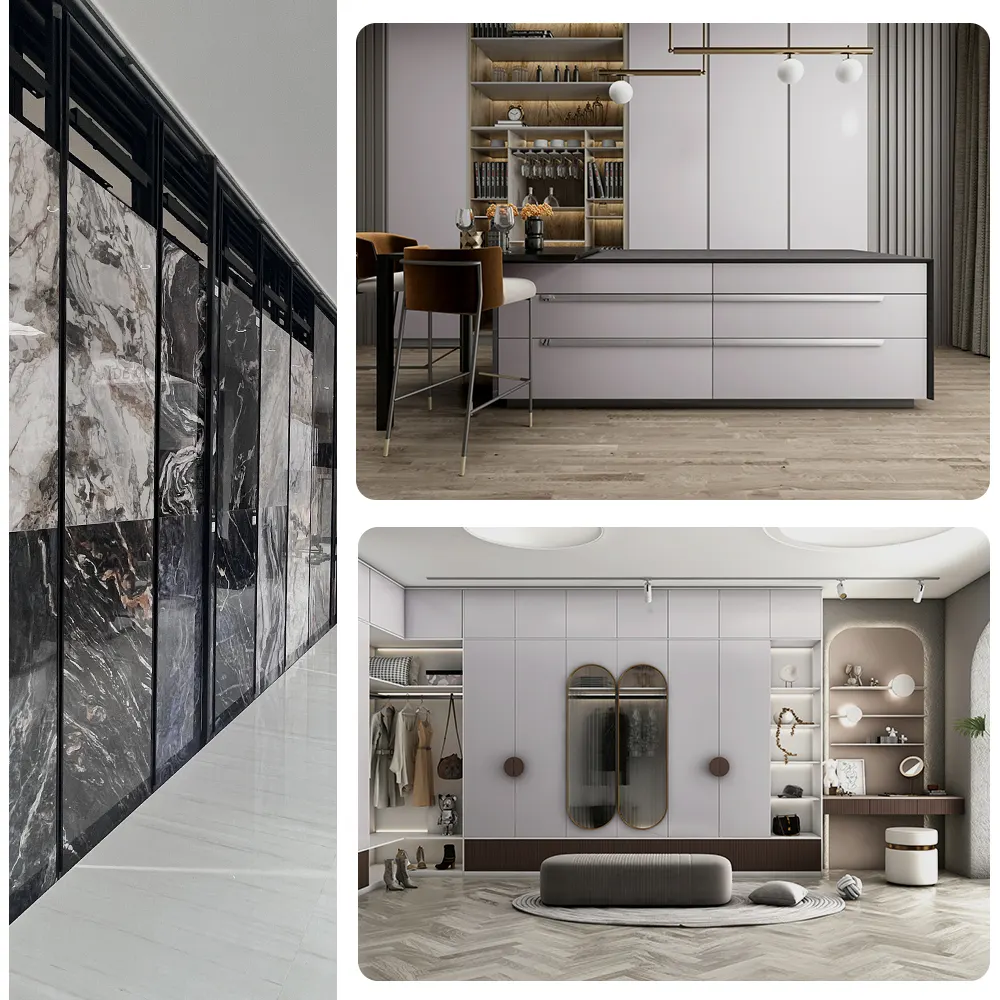Marble-Look Gray Ceramic Wall And Floor Tile 1600x3200mm