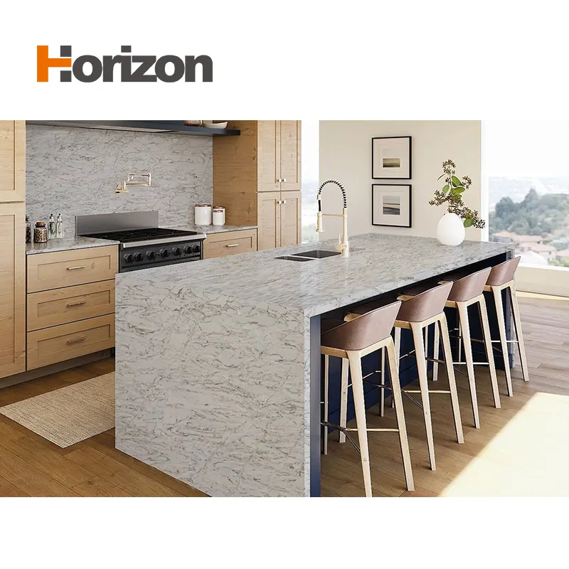 Calacatta White Engineered Quartz Slab 3200x1600mm