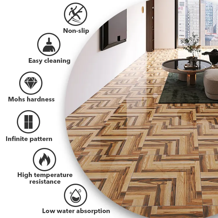 Wood-Look Porcelain Floor Tile 600x600mm