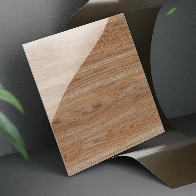 Non-Slip Wood-Look Polished Porcelain Floor Tile 600x600mm