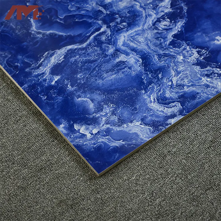Marble-Look Glossy Porcelain Floor Tile 800x800mm