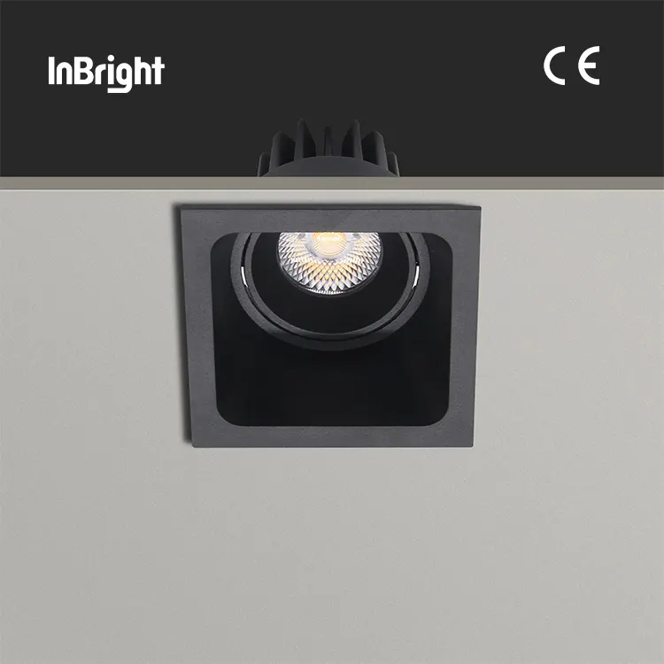 Adjustable Dimmable Recessed Square COB LED Downlight 8/15W