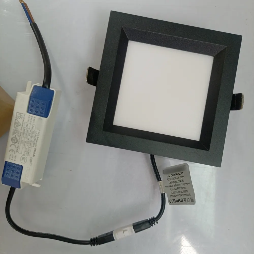 Slim Dimmable Recessed Square LED Downlight Black 9-45W 220V 4in product sample